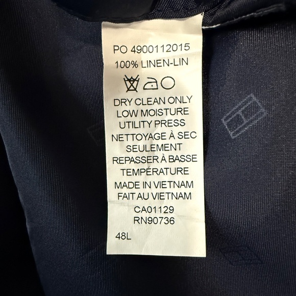 Tommy Hilfiger Men’s 100% Linen Blue Plaid Blazer Size 48L - Picture 8 of 9